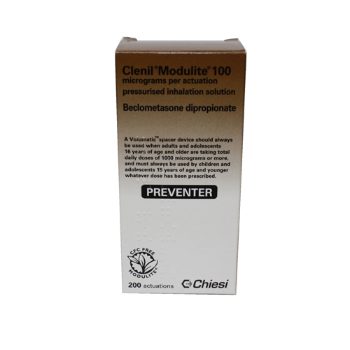 Clenil Modulite Brown Inhaler: It is used to help prevent the symptoms of mild, moderate or severe asthma.